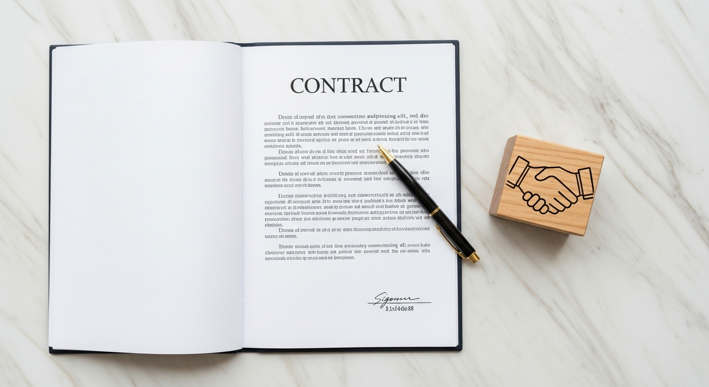 Illustration of legal documents, a gavel, and a business owner, symbolizing the legal foundation and compliance for small businesses.