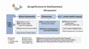 small business legal structures — featured illustration
